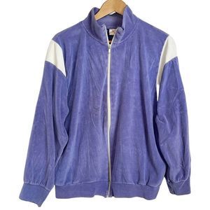 Vintage Active Wear Track Jacket Purple Size L 80s Retro